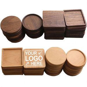Posavasos de Madera Natural Redondos y Cuadrados, Delgados, de Roble, Haya, Bambú, Acacia y Nogal, para Bebidas, Tazas de Té y Café, Personalizables, Lisos y en Blanco, Venta al Por Mayor - Product Image 1