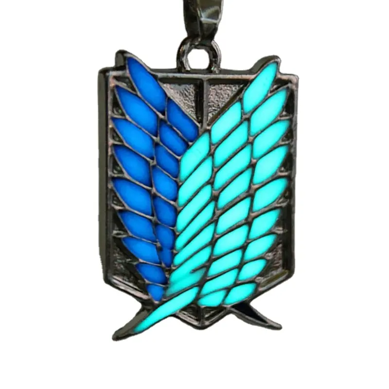Attack on Titan glowing Necklace Pendants Wings Of Liberty scouting legion Chain Jewelry Pendant glowing in the dark