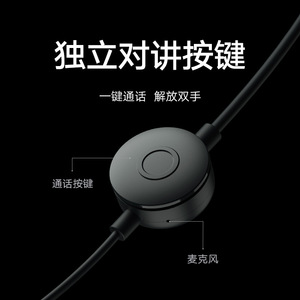 Écouteurs dédiés pour talkie-walkie Xiaomi, type C, avec câble spiralé et bouton de commande - Product Image 2