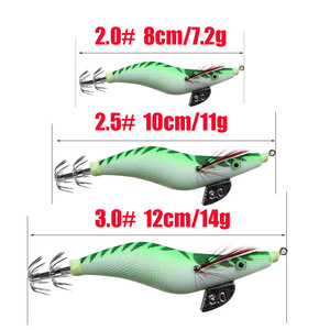 Appâts de crevettes en bois lumineux Offre Spéciale pour calmar aux grands yeux 2.0 2.5 3.0 # crochet de parapluie de pêche en mer pour la pêche <span class=keywords><strong>à</strong></span> la mouche de carpe et de <span class=keywords><strong>perche</strong></span> - Product Image 4