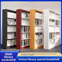 Étagères de bibliothèque en acier robustes, réglables, flottantes, avec 5 niveaux pour le stockage d'archives multi-niveaux