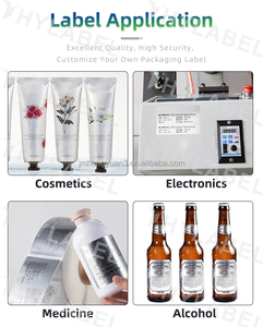 Tùy chỉnh 2x1 inch Pet Matt nhãn 50mm x 25mm tự dính giấy Pet bạc polyester Sticker 50x25 Pet Bạc nhãn - Product Image 4