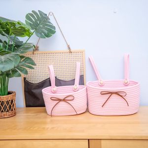 Dệt Kim Bow Nursery Trang Trí Nội Thất <span class=keywords><strong>Crib</strong></span> Treo Lưu Trữ Organizer Đầu Giường Cotton <span class=keywords><strong>Crib</strong></span> Treo Giỏ Cho Tã Sơ Sinh Tổ Chức Giỏ - Product Image 5