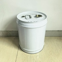 Bidon métallique hermétique de 5 gallons / 20 L avec couvercle, protection contre la rouille, bleu, recyclable, pour eau d'urgence, aliments secs, équipement de survie, stockage