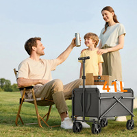 Chariot de camping multifonctionnel pliable avec plateau, grande capacité, chariot de plage et de jardin pliable, fabricant