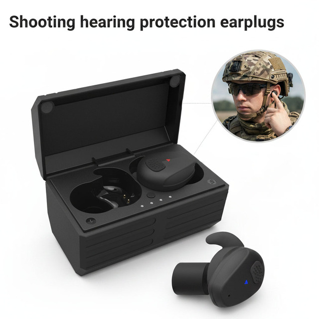 Wireless Electronic Earbuds with NRR25dB Shooting Earplug Noise Reduction Hearing Protector for Hunting