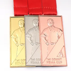カスタムスポーツアワードブランクAJPメダルお土産柔道ゴールドUAE柔術BJJメタルメダルの製造