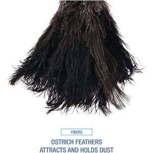 Plumeau professionnel en plumes d'autruche Boardwalk BWK20BK avec manche de 10 pouces - Product Image 4