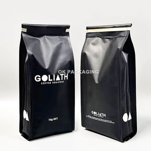 Bolsa <span class=keywords><strong>de</strong></span> Plástico Personalizada <span class=keywords><strong>de</strong></span> Mylar Mate Negro y Dorado <span class=keywords><strong>de</strong></span> 500 g para Refrigerios y Dulces, Bolsa <span class=keywords><strong>de</strong></span> Empaque para Café con Fondo Plano y Válvula - Product Image 5