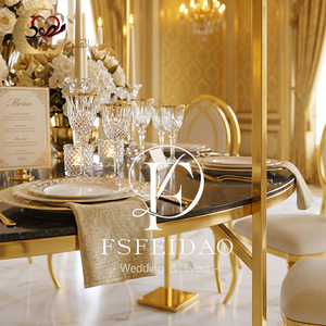 Modern French Round Dining <b>Table</b> With Tempered Glass <b>Top</b> And Metal Legs For Home Dining Room Furniture - Product Image 3