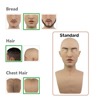 Masque de tête en silicone intégral pour homme jeune, visage européen, beau, pour travestissement, fête d'Halloween, mascarade, déguisement