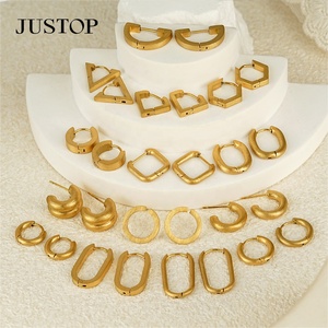 Aros en Forma de Corazón de Moda, OEM/OEM, Acero Inoxidable Impermeable, Chapado en Oro de 18K, Hipoalergénico, Proveedor de Joyería Vintage de Moda - Product Image 2
