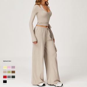 Ensemble de yoga pour femmes 2 pièces, haut de sport à bretelles sexy à dos nu, t-shirt de course, pantalon de yoga pour femmes, séchage rapide, fitness, <span class=keywords><strong>musculation</strong></span> - Product Image 4