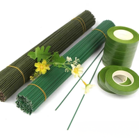 Großhandel Blumen stiele Draht 50cm Braun Blumen stiele Grün Weiß Papier Eingewickelt Draht Kuchen Dekoration Fondant Werkzeuge