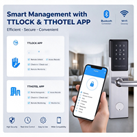 QISIDUN 酒店不锈钢智能锁 TTlock TTHotel WiFi RFID卡键盘电子手柄智能酒店门锁系统