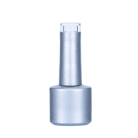 Bouteille en verre vide pour vernis à ongles, mini format 5ml 8ml, vente en gros OEM/ODM, flacon plat pour gel UV avec pinceaux et bouchons électroplaqués