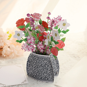 Cadeau créatif, ornements en papier découpé au laser, fleurs de prunier, cartes de vœux 3D pop-up - Product Image 3