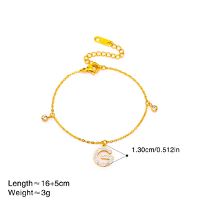 Pulsera Chapada en Oro de 18K, Acero Inoxidable 304, Galvanoplastia al Vacío, Diamante Artificial, Letra Tejida, Estilo Casual y Simple - Product Image 3