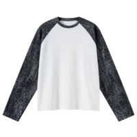 T-shirts en coton épais de haute qualité, style streetwear, personnalisés OEM, avec impression vintage, coupe ample et carrée, manches raglan contrastées