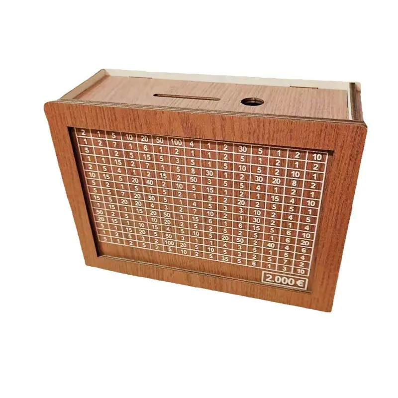 Деревянная многоразовая коробка для монет с денежными целями и цифрами для пересечения деревянная коробка для монет tirelire objectif cash Box
