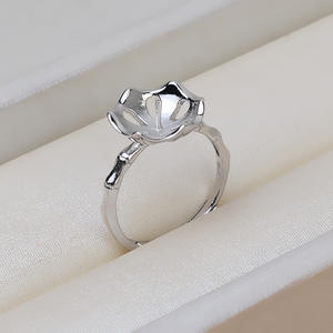 Anneau de bouche en argent S925 pour femmes, design simple, plaque de perle creuse, accessoires de bijoux en perles DIY - Product Image 3