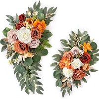 Décoration extérieure de mariage transfrontalière : Arche de bienvenue en soie artificielle avec pivoines et roses, pour accrocher à la porte