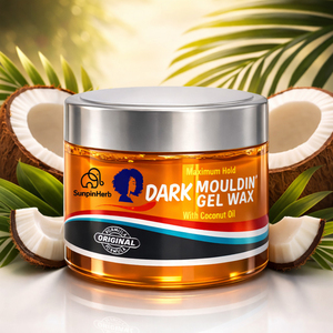 Cire coiffante bio à la noix de coco marocaine foncée 250ml, tenue moyenne, sans résidus, pour tresses, locks et cheveux afro, en vrac, OEM - Product Image 1