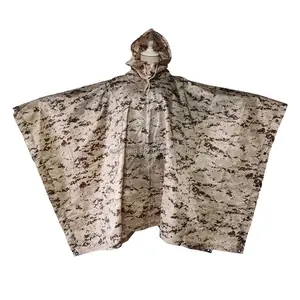 Poncho de chuva camuflado do deserto 3d, durável da fábrica do oem