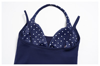 Ensemble de yoga pour femme en tissu brossé à pois, avec débardeur à col halter et coussinets amovibles, et pantalon de yoga évasé taille haute, séchage rapide, tenue de sport