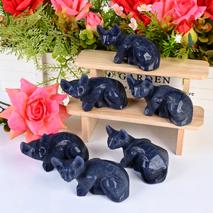 Vente en gros d'usine : Animaux en cristal naturel, sculpture de chat Sphynx, chat en cristal Reiki pour la décoration - Product Image 4