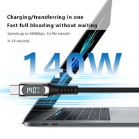 Cable Tipo C con Indicador LED de Carga, PD 60W 140W 5A, Cable de Carga Rápida para Teléfono Móvil, Transmisión de Datos 480Mbps