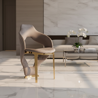 Chaise de salle à manger en velours moderne de luxe sur mesure, pieds en acier inoxydable doré, fauteuil d'appoint pour la maison/l'hôtel/le restaurant/les Émirats arabes unis/l'Italie
