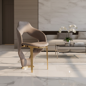 Sedia da Pranzo Moderna di Lusso in Velluto con <span class=keywords><strong>Gambe</strong></span> in Acciaio Inox Dorato <span class=keywords><strong>Poltrona</strong></span> Decorativa per Casa/Hotel/Ristorante/Emirati Arabi Uniti/Italia - Product Image 2