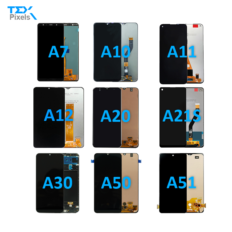 ЖК-дисплей для мобильного телефона Galaxy A7 A12 A20 A30 A50 A51, сенсорный экран с дигитайзером, полная сборка, замена для Samsung A10