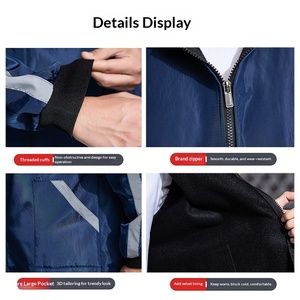 Tuta <span class=keywords><strong>da</strong></span> <span class=keywords><strong>Lavoro</strong></span> Unisex Personalizzabile con Strisce Riflettenti, Protezione dal Freddo, Fodera in Pile di Poliestere, Impermeabile e Antipolvere - Product Image 2