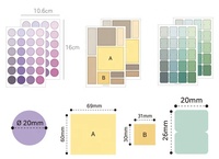 Lot de notes autocollantes rondes japonaises mignonnes en gros, couleurs pastel pour journal, carnet, décoration, signe décoratif ici