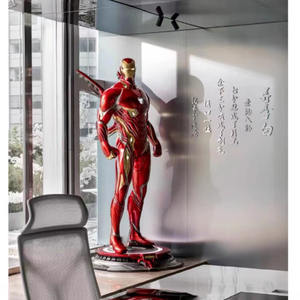 人気セール樹脂彫刻マーベル映画等身大グラスファイバーアイアンマンスパイダーマンとハルク像商業ストリート装飾用 - Product Image 2