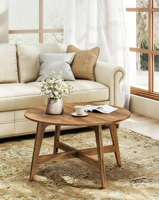 Table basse de style farmhouse de 31,5 pouces, durable, avec rangement, pieds coniques, transitions courbes, hauteur réglable, pour salon