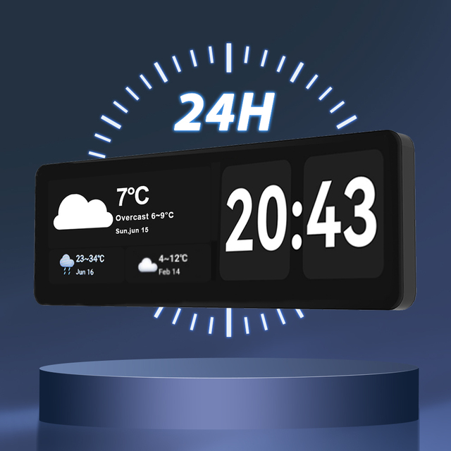 Modern 21 Inch Smart Wall Network Digital Clock with HD LCD Display and Central Management System