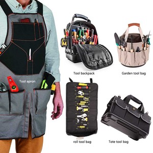 Small foldable roll carpenter organizer canvas belt waist apron storage heavy duty garden tools backpack electrician tool bag