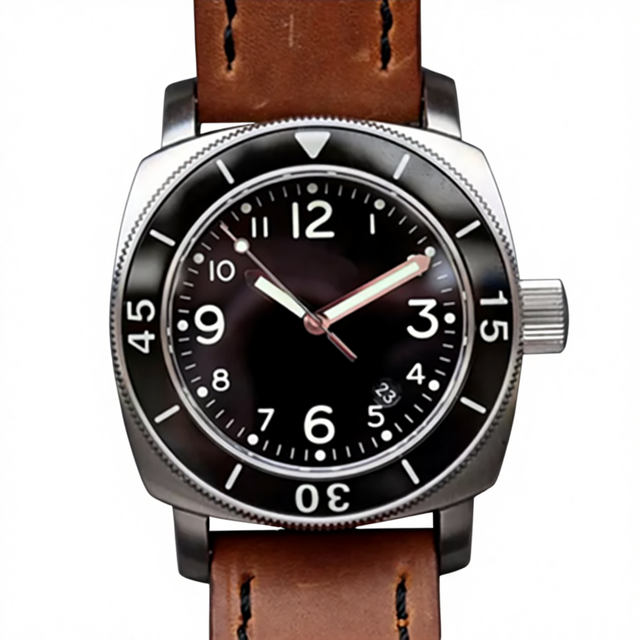Brand Men Genuine Leather Sport Charm Luxury Fashion Seiko Mechanical Water Resistant Automatic Movement Pointer Dial Watch