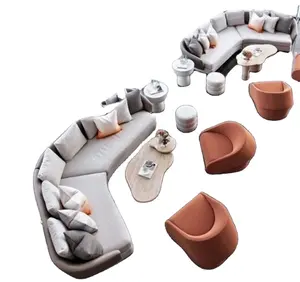 Sofa modular seksi desain modern Italia sofa sofa bentuk l pelapis kain beludru kaki logam untuk furnitur ruang tamu