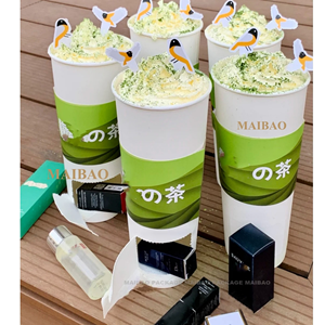 Bicchiere di Carta Sorpresa Personalizzato con Logo, 24 oz, con Scomparto Regalo sul Fondo per Caffè, Bubble Tea, Frutta e Latte - Product Image 1