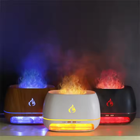 Vente en gros d'humidificateur d'air d'huile essentielle de lumière de flamme colorée Diffuseur d'arôme de flamme de diffuseur d'huile essentielle avec le sel rose