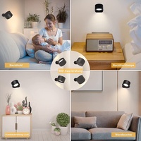 Lampe murale LED rechargeable par USB au design moderne et épuré, lampe de lecture de chevet portable, veilleuse tactile réglable magnétique