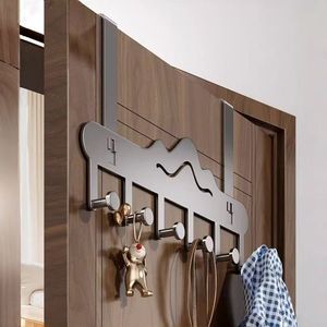 Over Door Hooks Rectangle Multi Functional Storage Rack Hook Type Door Back Mount Strong Load Bearing Coat Hanger - Product Image 1
