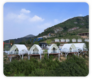 เต็นท์แกลมปิ้งทรงเรือใบ ผ้าอ๊อกซ์ฟอร์ด 900D กันน้ำ ป้องกันรังสียูวี 50+ โครงเหล็กชุบสังกะสี ทนไฟ สำหรับแคมป์ปิ้งและรีสอร์ท - Product Image 6