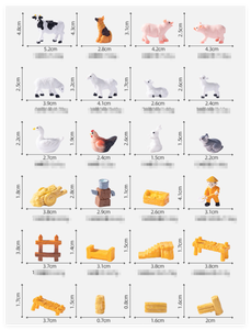 Resina sfusa maiale di mucca coniglio cane di pecora di pollo di plastica piccolo giocattolo Pvc animali da fattoria bambini educazione precoce collezione prescolare - Product Image 2