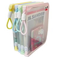 2026 Macaron - Carpeta Transparente de PP A4, Gran Capacidad, para Libros de Texto, con Cierre, Bolsa de Papelería Impermeable para Estudiantes, Shlan Plf01