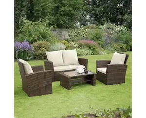 Garden Furniture Rattan Wicker Chair Sectional Sofa Cushion Outdoor Set For Lawn Garden
